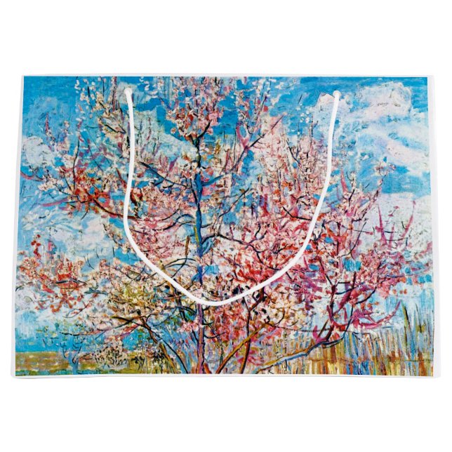 Flowering Peach Tree, Van Gogh Large Gift Bag (Front)