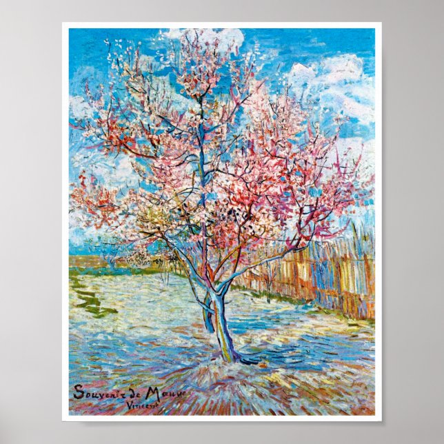 Flowering Peach Tree, Van Gogh Poster (Front)