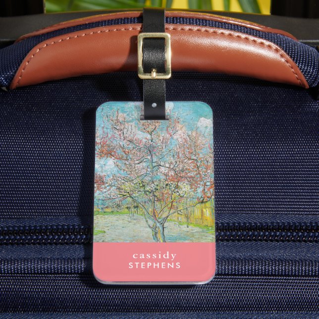 Flowering Peach Tree | Vincent van Gogh Luggage Tag (Front Insitu 2)