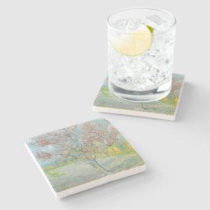 Flowering Peach Tree Vincent van Gogh Stone Coaster