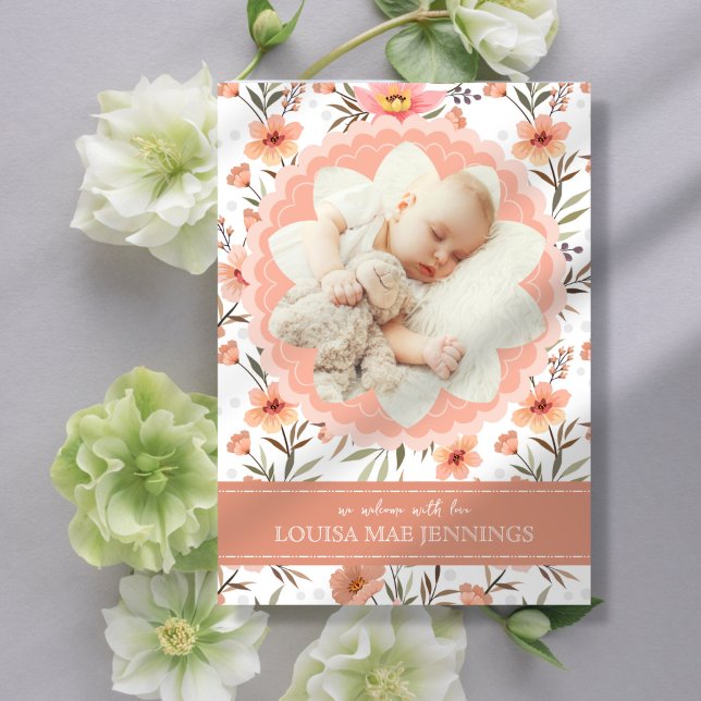 Flowering Photo Birth Announcement (Creator Uploaded)