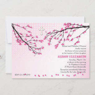 Flowering Pink Branches Invitation