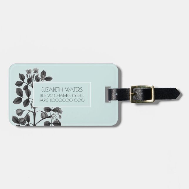 FLOWERING PLANT TRAVEL LUGGAGE TAG (Front Horizontal)