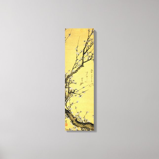 Flowering plum by Hokusai Canvas Print (Front)