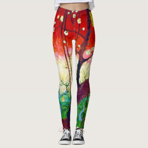 Flowering Plum Tree (after Hiroshige), Van Gogh Leggings
