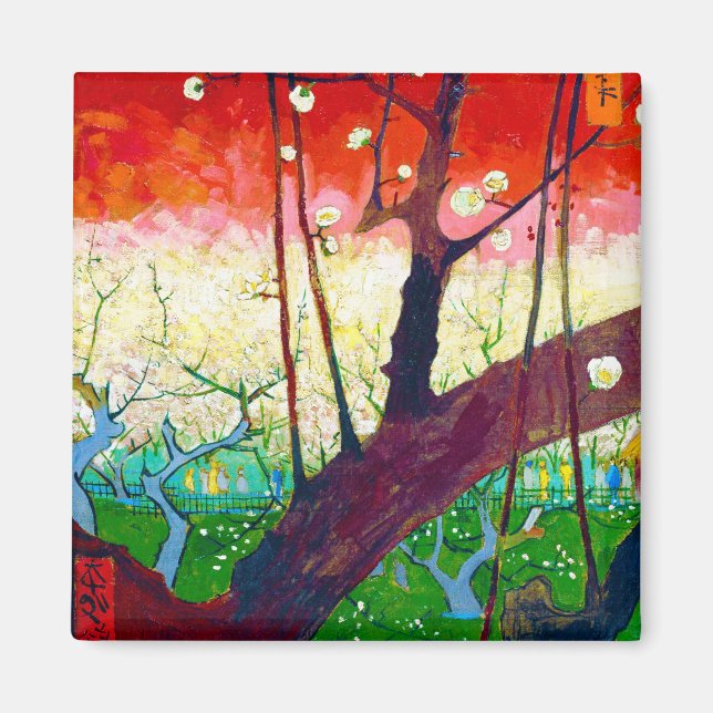 Flowering Plum Tree (after Hiroshige), Van Gogh Magnet (Front)