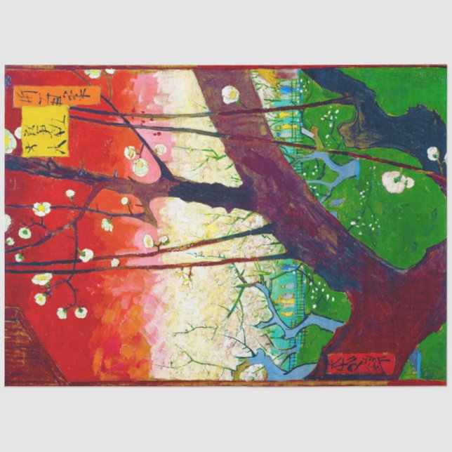 Flowering Plum Tree (after Hiroshige), Van Gogh Tissue Paper (Front)