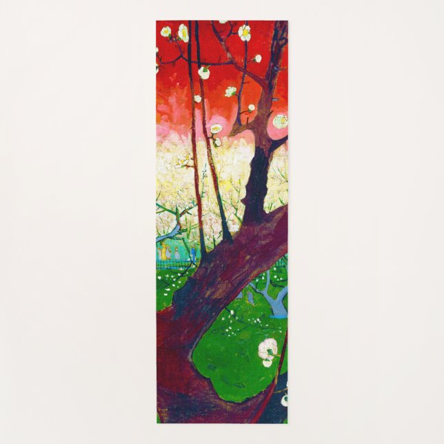 Flowering Plum Tree (after Hiroshige), Van Gogh Yoga Mat (Front)