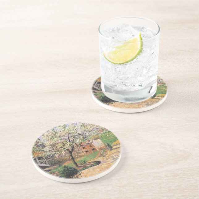 Flowering Plum Tree, Eragny Camille Pissarro   Coaster (Side)