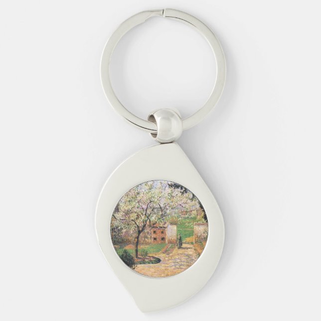 Flowering Plum Tree, Eragny Camille Pissarro   Key Ring (Front)