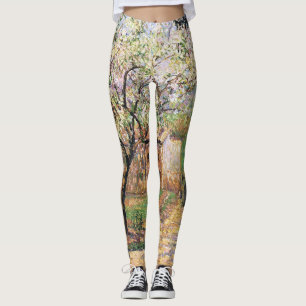 Flowering Plum Tree, Eragny Camille Pissarro   Leggings