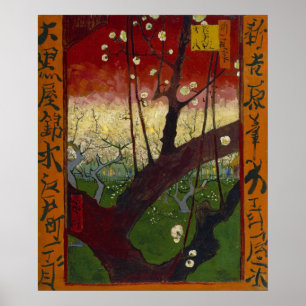 Flowering plum tree Poster
