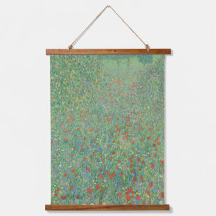 Flowering Poppies - Gustav Klimt Hanging Tapestry