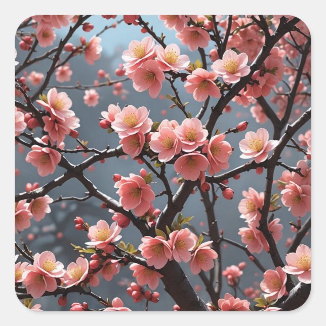 Flowering Quince image Square Sticker (Front)