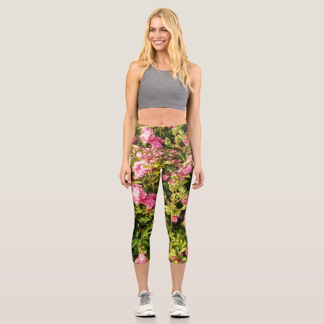 Flowering Rosarium Capri Leggings (Front)