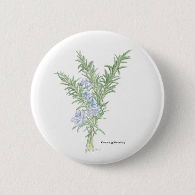 Flowering Rosemary 6 Cm Round Badge (Front)