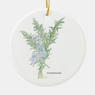 Flowering Rosemary Ceramic Tree Decoration