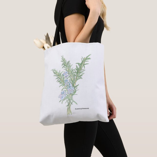 Flowering Rosemary Tote Bag (Close Up)