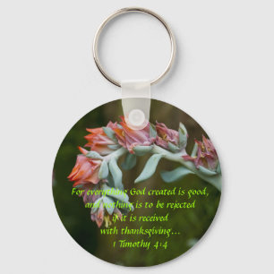 Flowering Succulent Key Ring