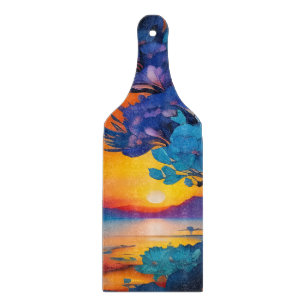 Flowering Tree at the Lake at Sunrise Cutting Board