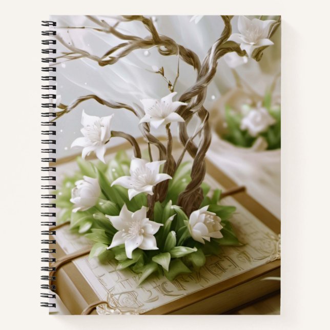 Flowering Tree Growing From a Book Notebook (Front)