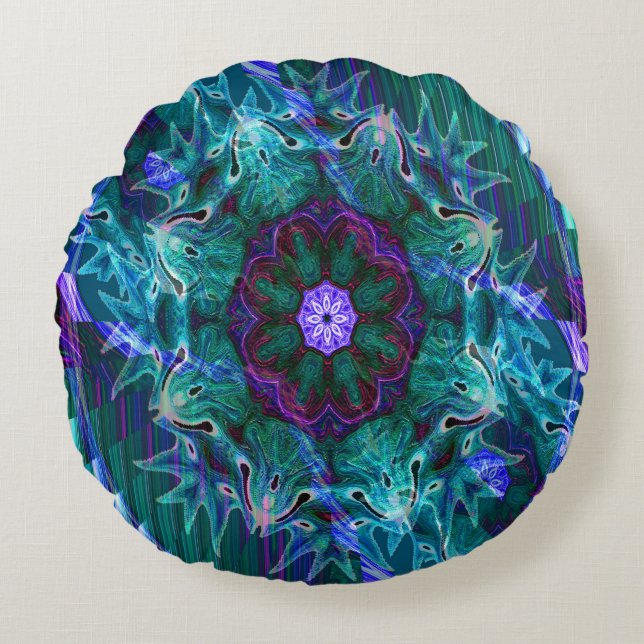 Flowering under the Sea.... Round Cushion (Front)