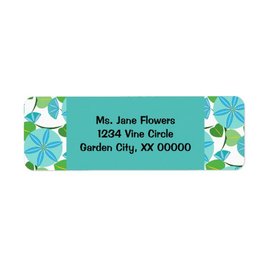 Flowering Vine Abstract Retro Return Address Label