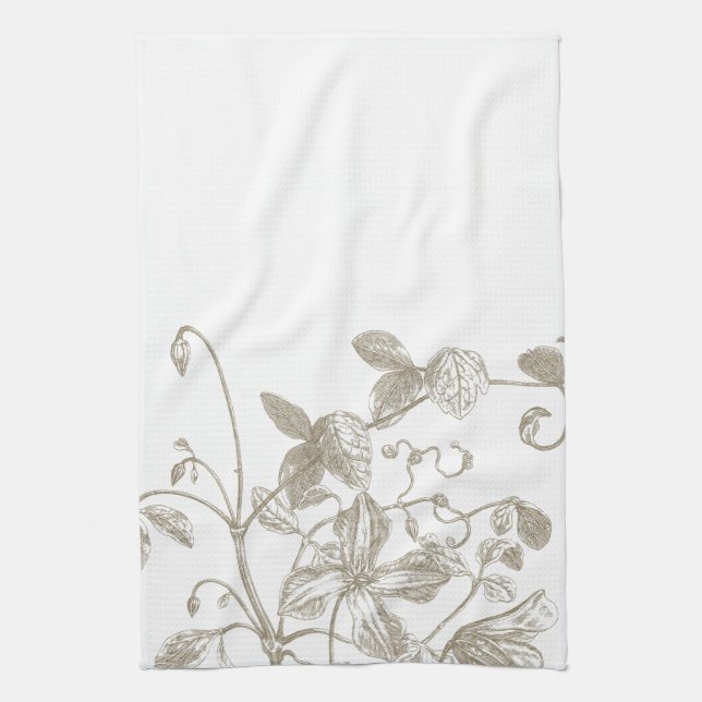 Flowering Vine Botanical Tea Towel (Vertical)