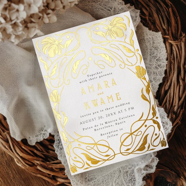 Flowering Vines Botanical Art Nouveau Gold (Creator Uploaded)