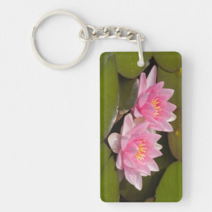 Flowering water lilies key ring
