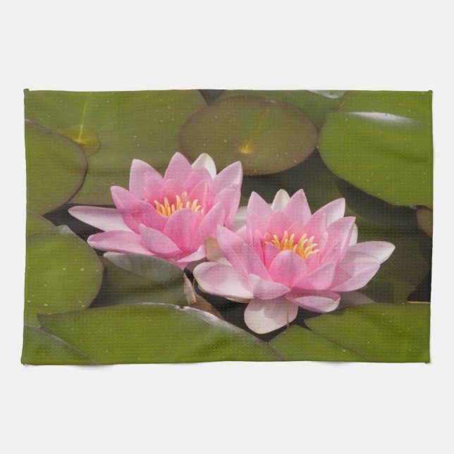 Flowering water lilies tea towel (Horizontal)