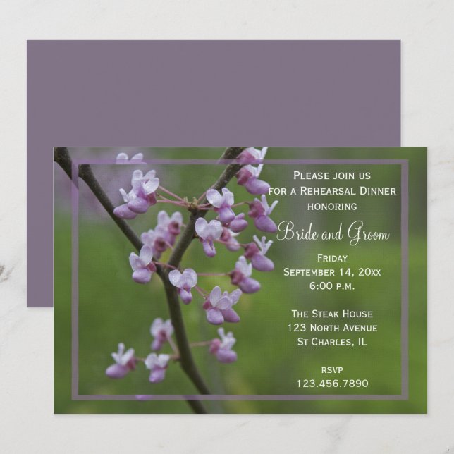 Flowering Wedding Tree Rehearsal Dinner Invitation (Front/Back)