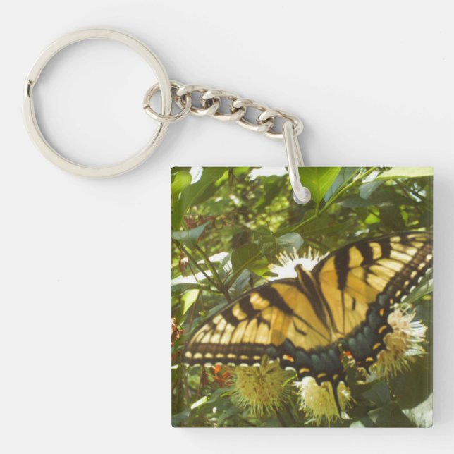 Flowering Yellow Monarch Key Ring (Front)