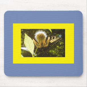 Flowering Yellow Monarch Mouse Mat