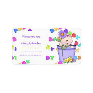 FLOWERPOT BABY ADDRESS LABEL