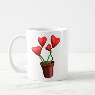 Flowerpot Hearts Coffee Mug