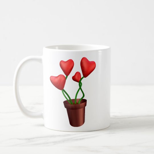 Flowerpot Hearts Coffee Mug