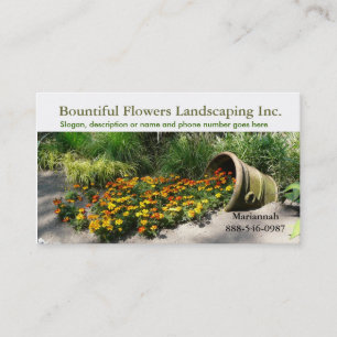 Flowerpot spilling flowers Landscaper or Gardener Business Card