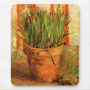 Flowerpot with Chives (F337) Van Gogh Fine Art Mouse Mat