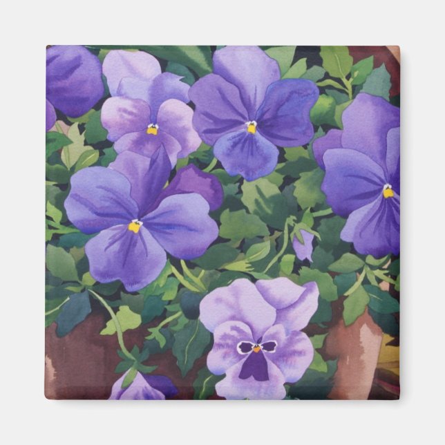 Flowerpots with Pansies 2007 Magnet (Front)
