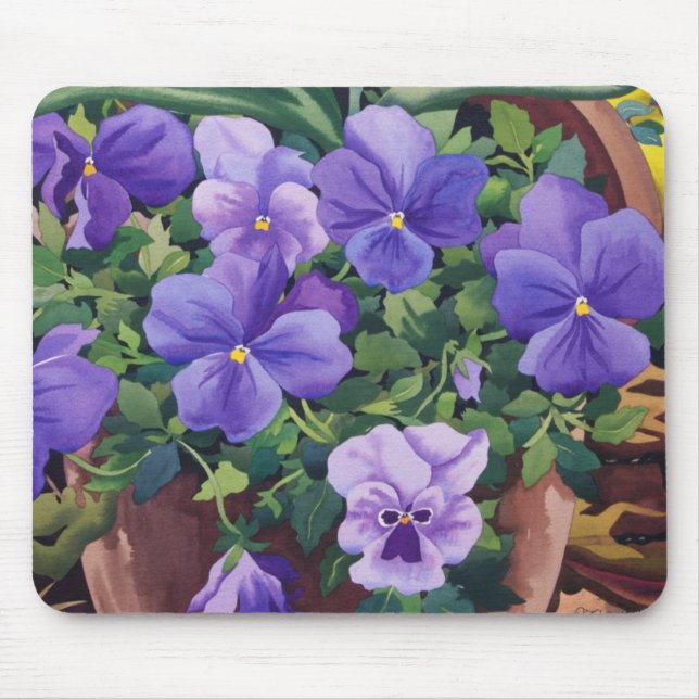Flowerpots with Pansies 2007 Mouse Mat (Front)