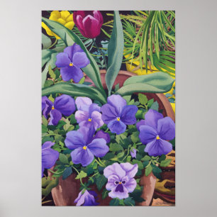 Flowerpots with Pansies 2007 Poster