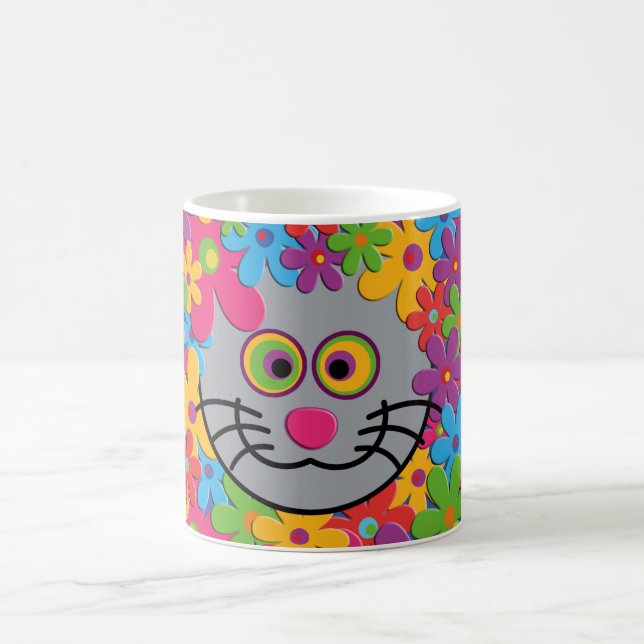 flowerpower cat coffee mug (Center)