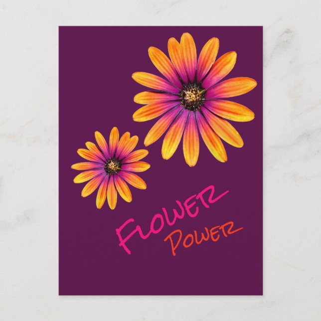 FlowerPower Postcard purple (Front)