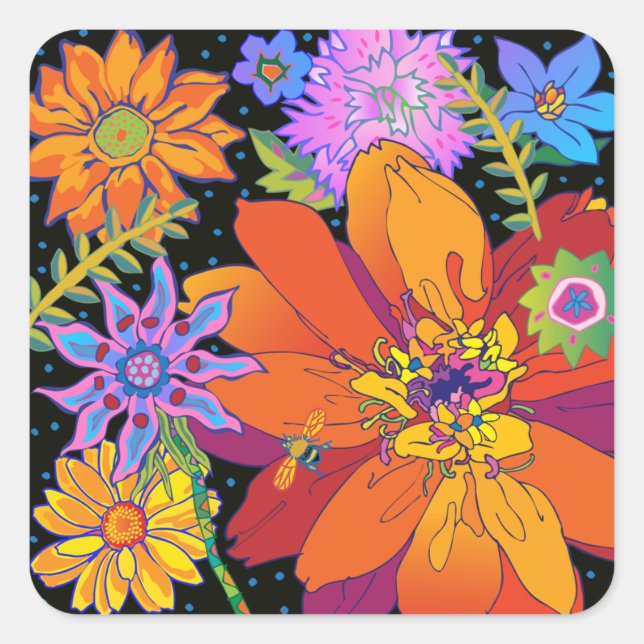 FlowerRiot Square Sticker (Front)