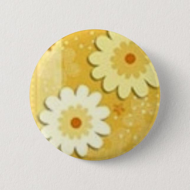 flowers 6 cm round badge (Front)