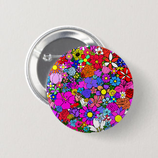 Flowers 6 Cm Round Badge
