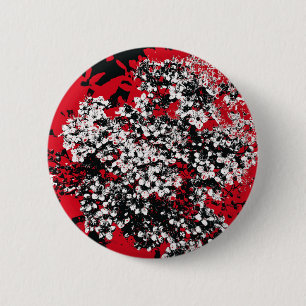 FLOWERS 6 CM ROUND BADGE