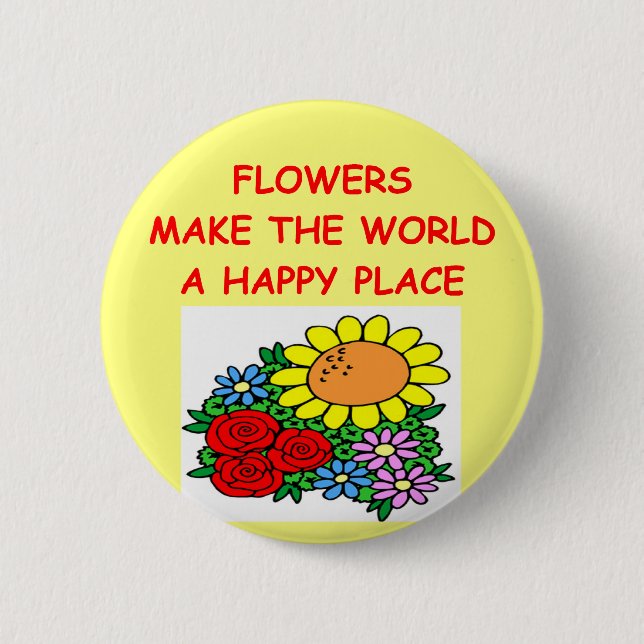 flowers 6 cm round badge (Front)