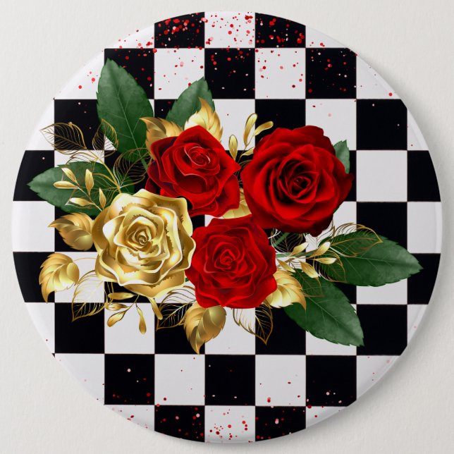 flowers 6 cm round badge (Front)